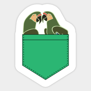 Macaw Parrots in Green Pocket Sticker